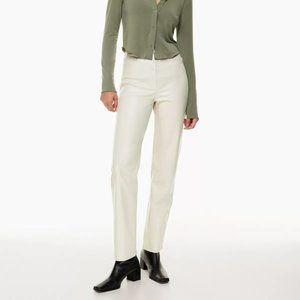 Aritzia Wilfred Matte Pearl Melina Super High Rise Straight Vegan Leather Pants